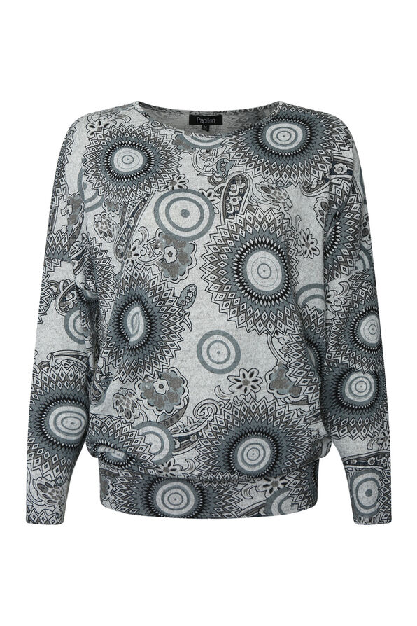 Bev Brushed Poly Sweater, Grey, original image number 0