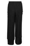 Layered Wide Leg Pant with Button Accent, Black, original image number 1