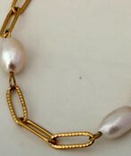 YORK Freshwater Pearl Necklace, Gold, original image number 1