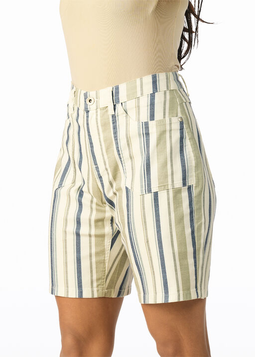 Stripe Bermuda Shorts, Green, original