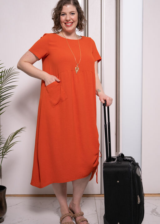 Short Sleeve Melrose Dress, Coral, original