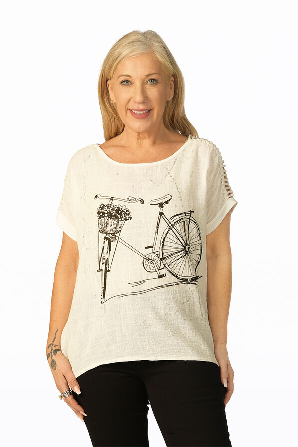 Dressy Bicycle Tee, White, original image number 0