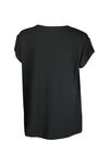 Cap Sleeve with Tab T-Shirt, Black, original image number 1