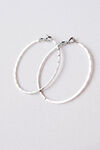 Notched Edge Hoops, Silver, original image number 2