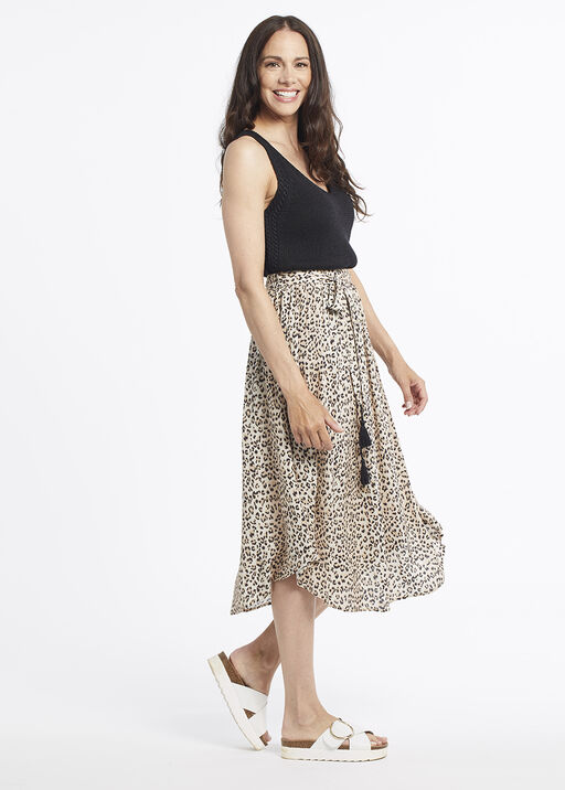 Leopard Tassel Skirt, Brown, original