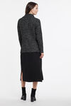 Hi-Lo Cowl Black Sequin Dark Heathered Drop Shoulder Sweater , Black, original image number 1