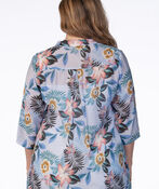 Button-Up Tunic Blouse , Blue, original image number 1