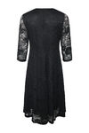 Lace Dress 3/4 Sleeve Fit and Flare, Black, original image number 1
