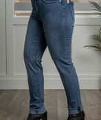 Skinny-Leg Mid-High Waist Convertible Jeans, Denim, original image number 1