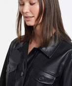 Luxe Faux-Leather Jacket, Black, original image number 2