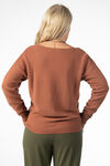 LONG SLEEVE SWEATER WITH V NECK, Rust, original image number 2