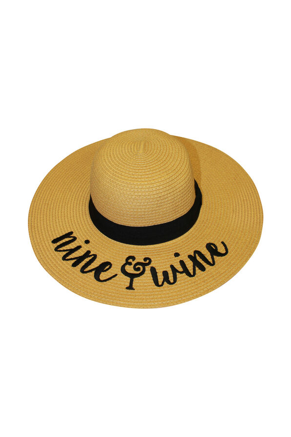 Nine and Wine Floppy Straw Sun Hat, Natural, original image number 0