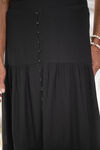 Tiered Maxi Skirt with Buttons, Black, original image number 2