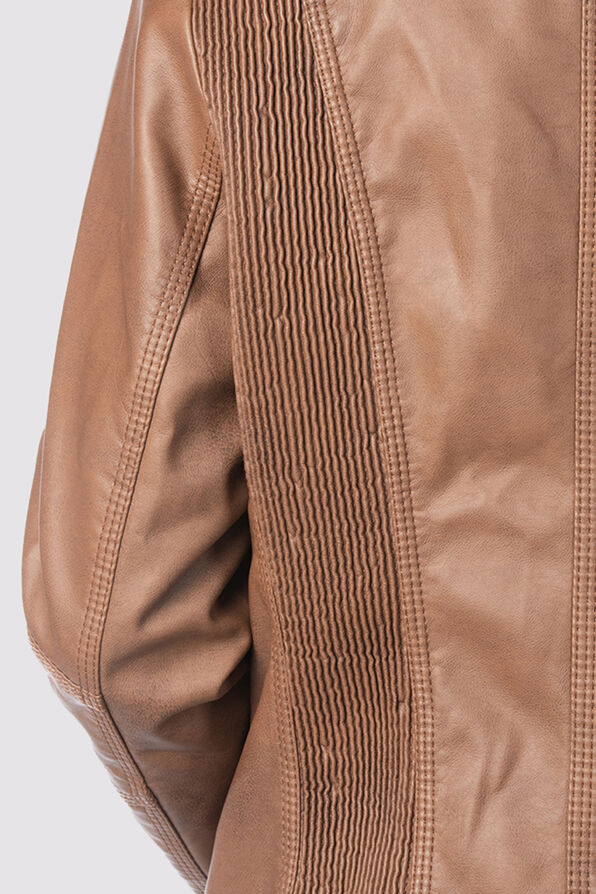 Moto Leather Jacket, Brown, original image number 3
