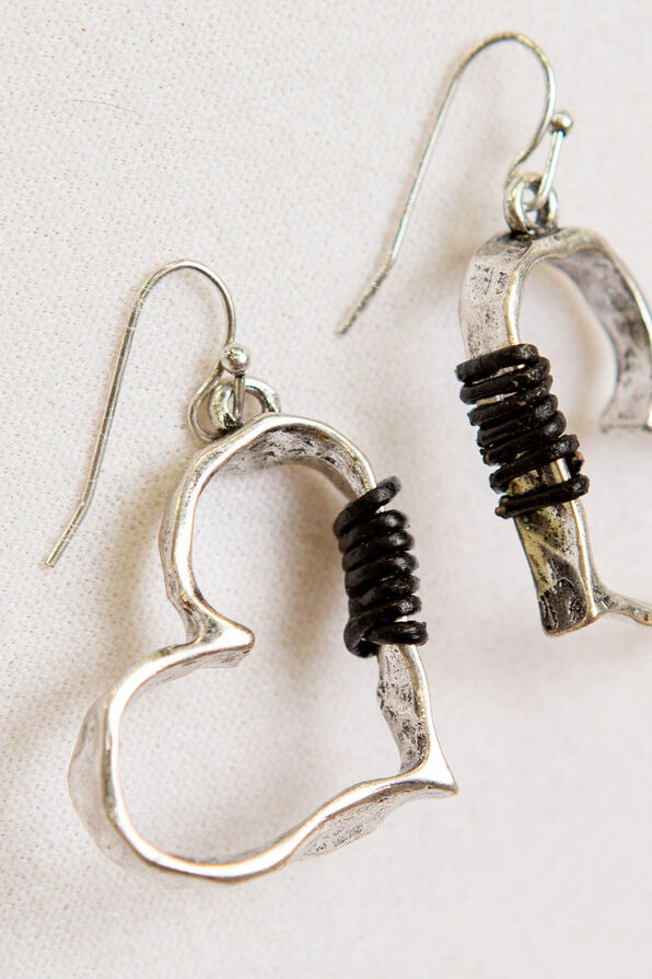 Heart Strings Earrings, Silver, original image number 1