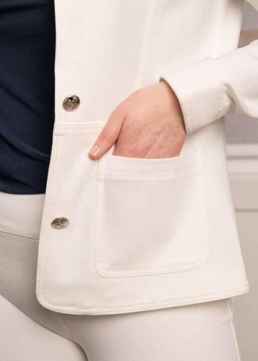 Long Sleeve Fitted Blazer, Off White, original