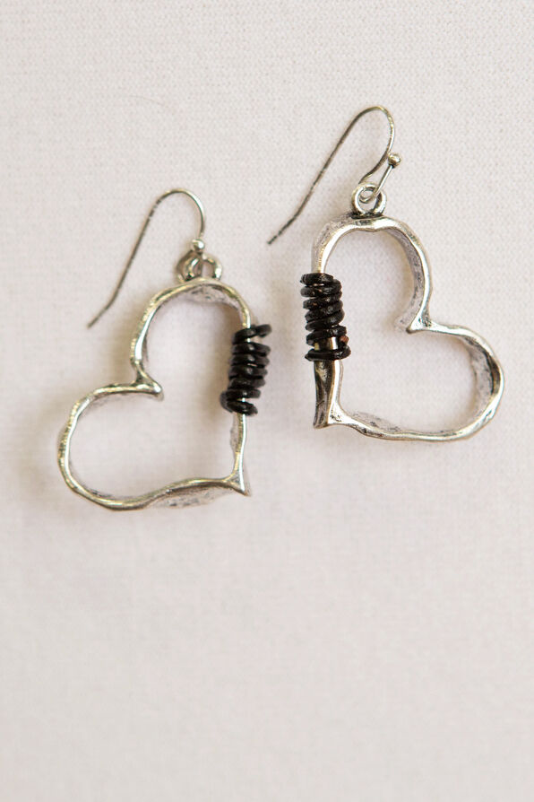 Heart Strings Earrings, Silver, original image number 0