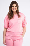 Puff Sleeve Rhinestone Sweater, Pink, original image number 0