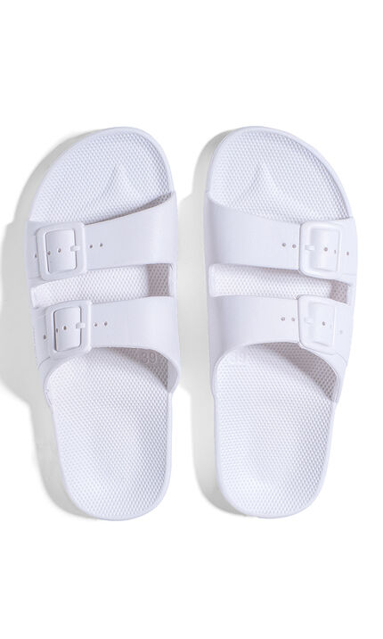 Double Band Slide Sandals, White, original