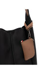 Vegan Leather Hobo Bag, Black, original image number 4