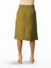 Safari Linen Skirt, Olive, original image number 1