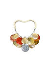 Shell and Wood Beaded Statement Necklace, Orange, original image number 0