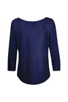 Seamless Neckline Sweater 3/4 Sleeve, Navy, original image number 1