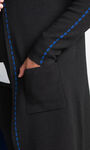 Hooded Cardigan w/ Contrasting Trim, Black, original image number 2