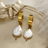 GAIA Baroque Freshwater Pearls on Mini Hoops, Gold, original image number 0