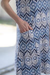 Sleeveless Midi Dress w/ Pockets, Blue, original image number 2