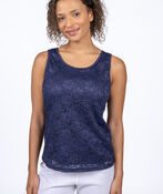 Lace Overlay Tank Top, , original image number 1