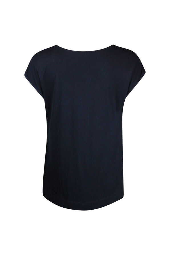 Chiffon V-Neck Shirt with Bling Accent , Black, original image number 1