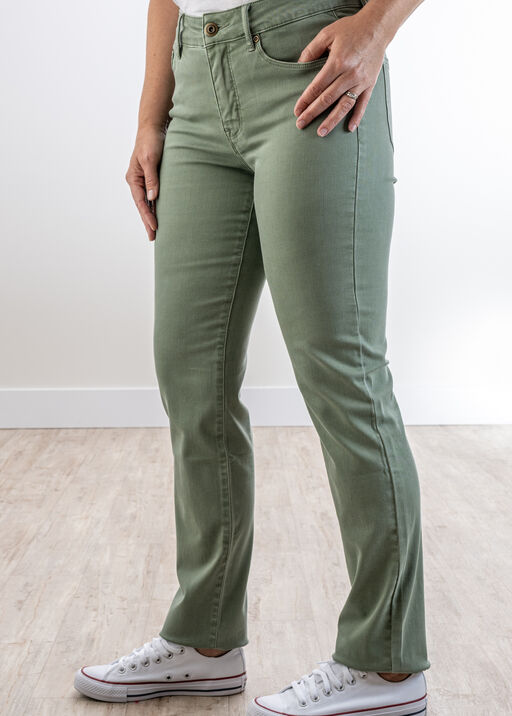 Straight Mid-Rise Jeans, Olive, original