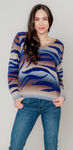 Zebra-Wave Sweater, Denim, original image number 0