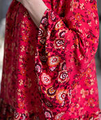 ¾ Bell Sleeve Floral Blouse, Red, original image number 3