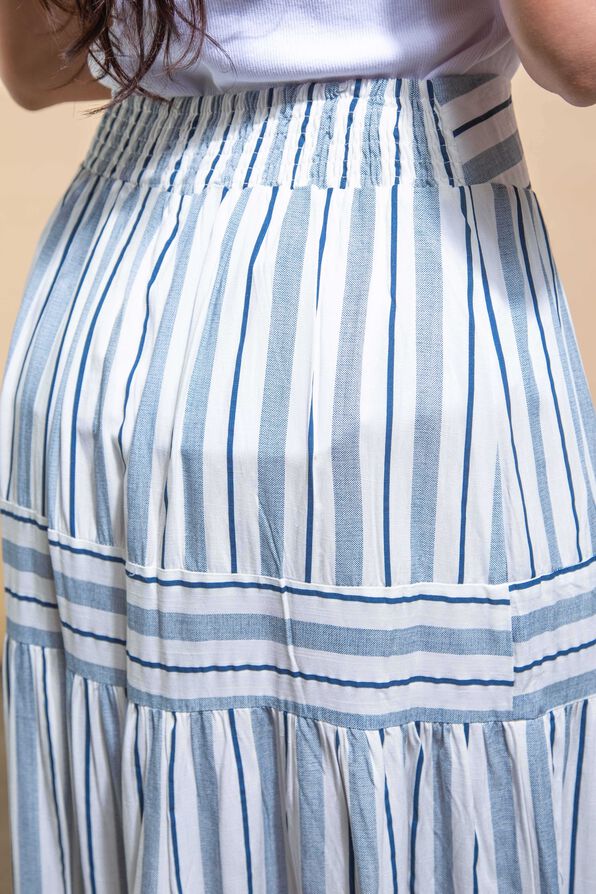 Tiered Maxi Skirt, Blue, original image number 4