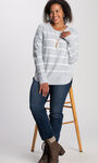 In Motion Striped Knit Sweater, Grey, original image number 2