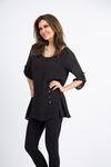 ¾ Sleeve Relaxed Fit Blouse, Black, original image number 2