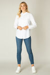 Long Sleeve Button-Up Blouse , White, original image number 3