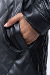 Quilted PU-Leather Shacket , Black, original image number 1