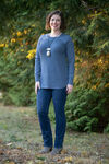 Yarn Recycled Cotton Sweater , Denim, original image number 2