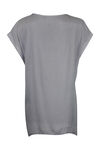 Cap Sleeve Top with Coconut Buttons, Grey, original image number 1