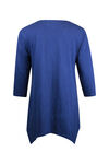 Wooden Button Front 3/4 Sleeve Top, Navy, original image number 1