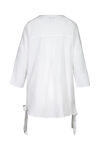 Button Front Blouse with Side Ties and 3/4 Sleeves, White, original image number 3