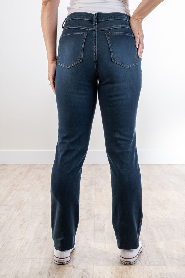 Basic Pull-On Knit Taper-Leg Stretch Jegging Jeans, Navy, original image number 2