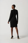 Knee Length Silky Knit Blazer Dress, Black, original image number 1