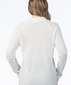 Waffle Knit Cowl-Funnel Pocket Shirt, White, original image number 1