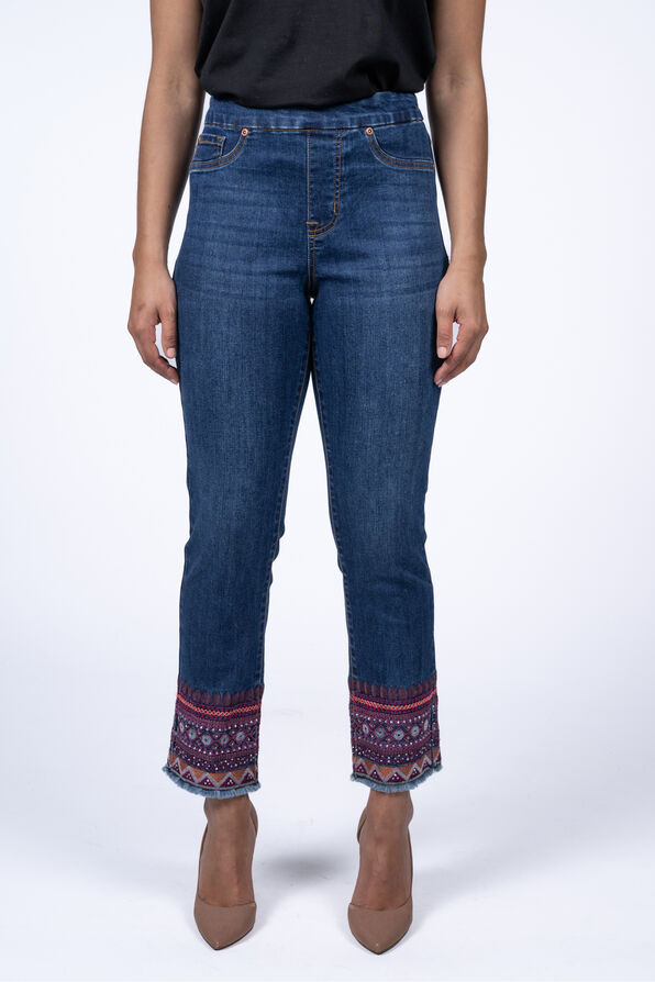 Embellished Ankle Jeans , Denim, original image number 0