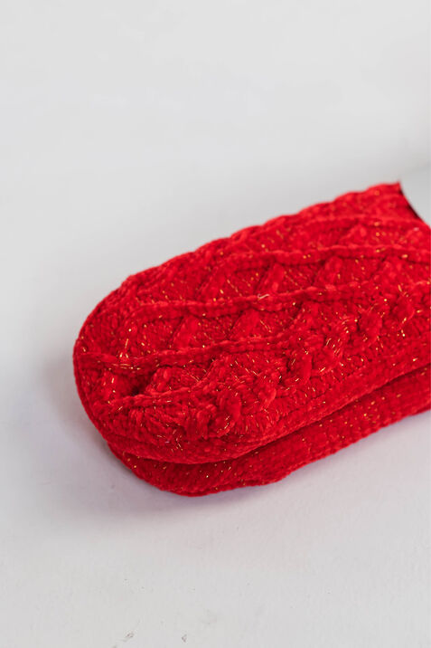 Chenille Slipper Socks , Red, original