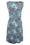 Sleeveless Shift Dress with 3 Ring Keyhole, Turquoise, original image number 1